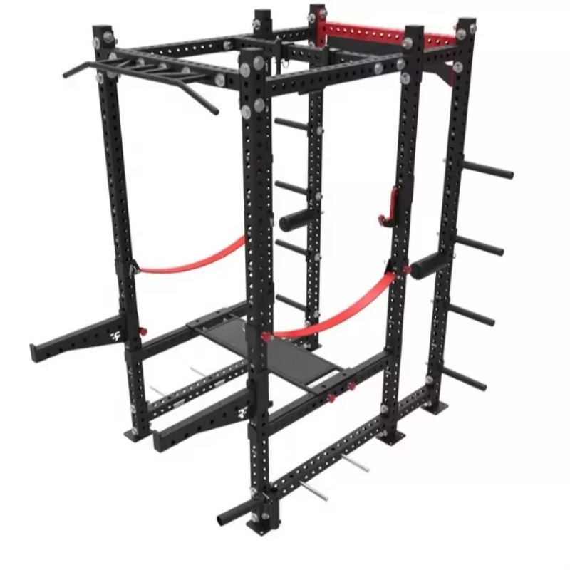 Squat Rack Power - อุปกรณ์ฟิตเนสยิมแบบมัลติฟังก์ชั่น บาร์เบลปรับระดับได้ แท่นวางสควอทแบบมีโครง