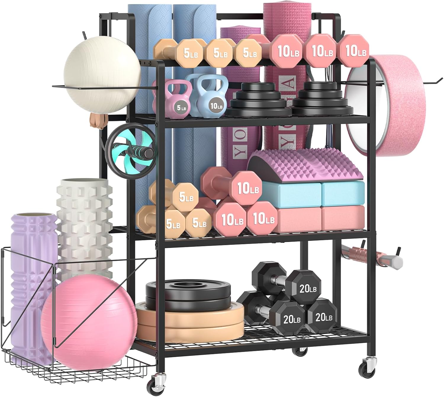Home Gym Equipments - ที่เก็บอุปกรณ์ออกกำลังกายที่บ้าน ไม่ระบุวัสดุ ไม่ระบุสี เหมาะสำหรับดัมเบล เคทเทิลเบล และอุปกรณ์ออกกำลังกาย