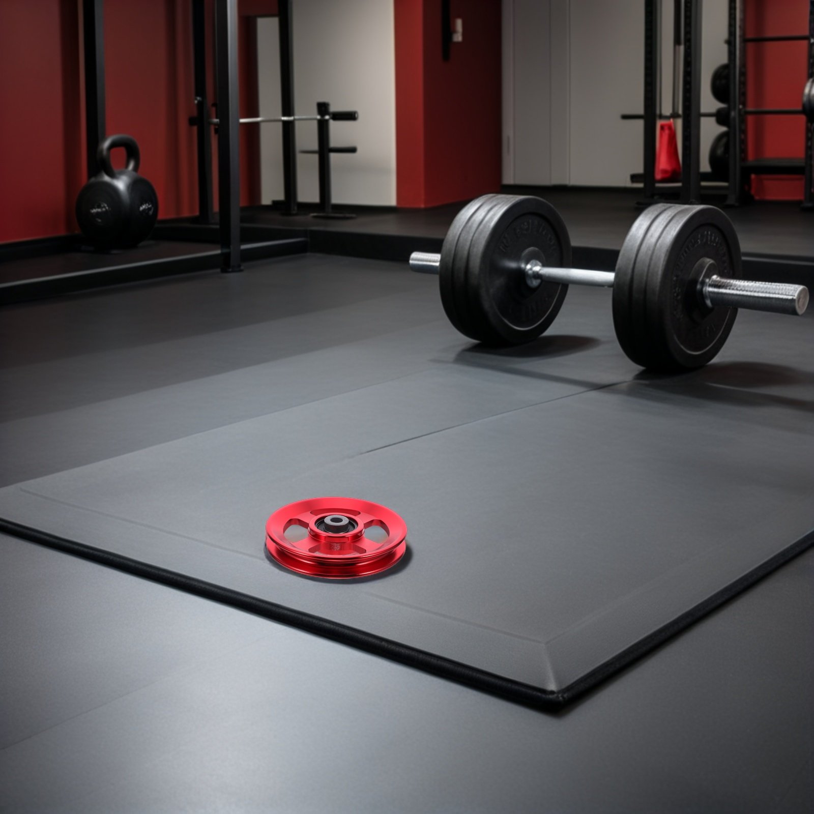 Pulley Home Gym - ลูกรอกอะลูมิเนียมอัลลอยด์สีแดงขนาด 114 มม. สำหรับเครื่องออกกำลังกายแบบสายเคเบิล ลูกรอกทดแทนที่ทำงานได้อย่างราบรื่นและเงียบ เหมาะสำหรับยิมที่บ้าน