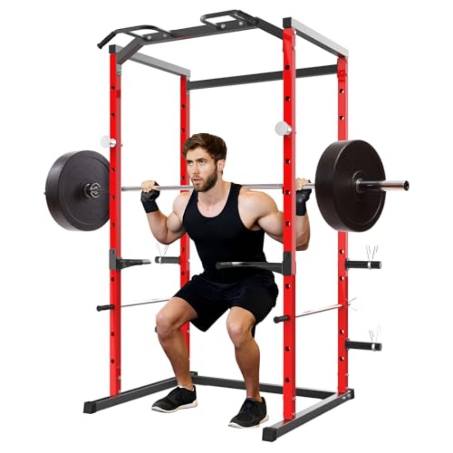 Squat Rack Power - กรงยกน้ำหนักแบบ Heavy-Duty พร้อมบาร์โหน รับน้ำหนักได้ 1100 ปอนด์