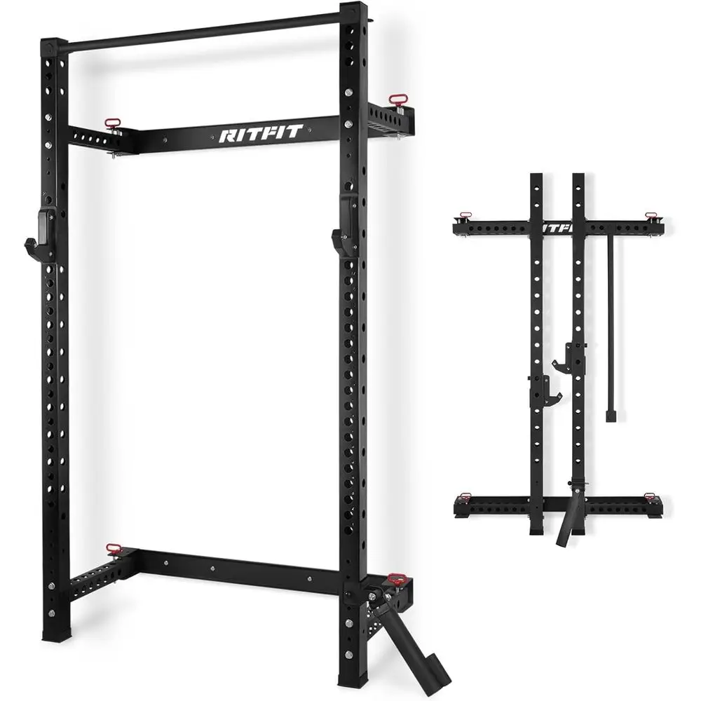 Home Gym Design - แร็คสควอทติดผนังขนาดกะทัดรัดสำหรับยิมที่บ้าน ดีไซน์ประหยัดพื้นที่พร้อมอุปกรณ์เสริม