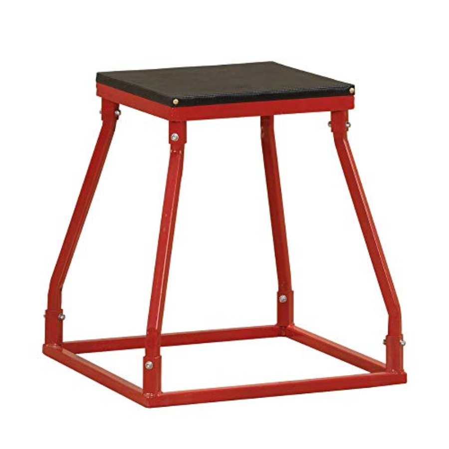 Home Gym Design - กล่องกระโดดพลัยโอเมตริกสำหรับใช้ในยิมที่บ้าน: โครงเหล็กพร้อมพื้นผิวไม้อัดเคลือบสีดำ ดีไซน์ทนทานและมั่นคง