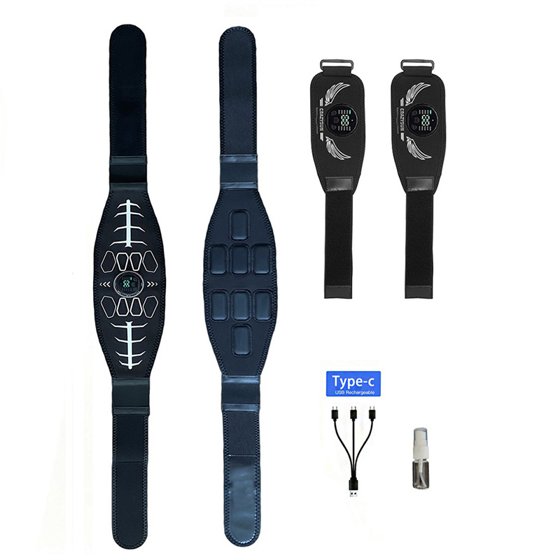 Home Gym Room - เข็มขัดกระชับหน้าท้อง เครื่องกระตุ้นกล้ามเนื้ออัจฉริยะ เข็มขัดฟิตเนสสำหรับร่างกาย เครื่องบริหารเอวและแขน อุปกรณ์ออกกำลังกายและนวดสำหรับใช้ในบ้าน