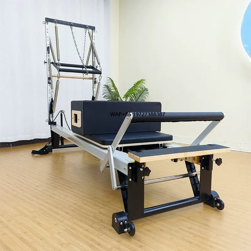 Home Gym One Machine - เครื่องพิลาทิสแบบปรับได้สำหรับใช้ในบ้าน รุ่นอลูมิเนียม รีฟอร์เมอร์ ทาวเวอร์ ออลอินวัน สำหรับบรรเทาอาการปวดหลัง