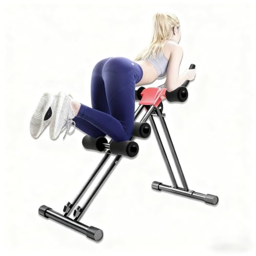 Home Gym Design - เครื่องออกกำลังกายแบบพับได้ 4-in-1 สำหรับพายเรือและบริหารหน้าท้อง โครงเหล็ก สีดำ รองรับน้ำหนักได้