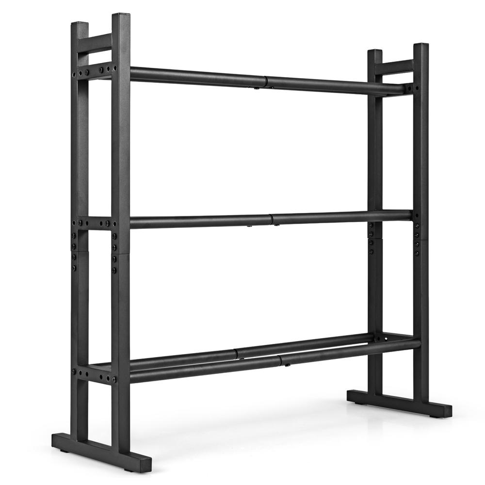 Home Gym Equipments - ชั้นวางดัมเบล 3 ชั้นแบบ Heavy Duty, ชั้นวางเก็บน้ำหนักเหล็กเคลือบผงพร้อมความจุ