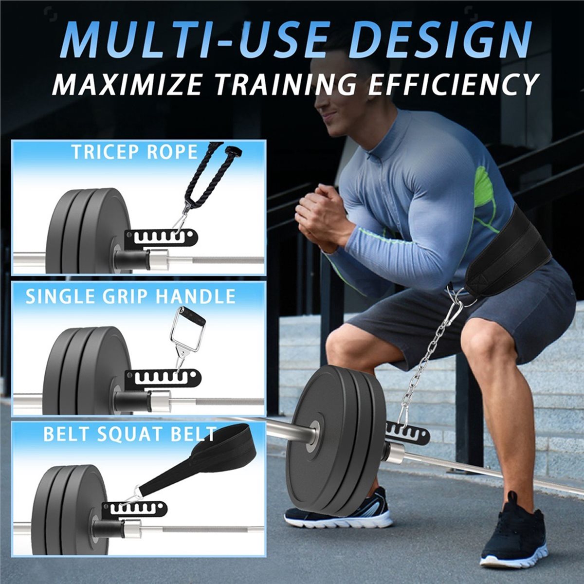 Home Gym One Machine - 【COUNTDOWN DEAL】 อุปกรณ์เสริมเครื่องบริหารกล้ามเนื้อแบบ Belt Squat Bar