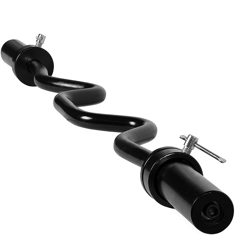 Barbell Curl Bar - ดัมเบลเหล็กโค้งมาตรฐานรุ่นใหม่สำหรับฟิตเนส บาร์เบลแบบออลิมปิกสำหรับยกน้ำหนัก บาร์สมาร์ทเคิร์ลบาร์