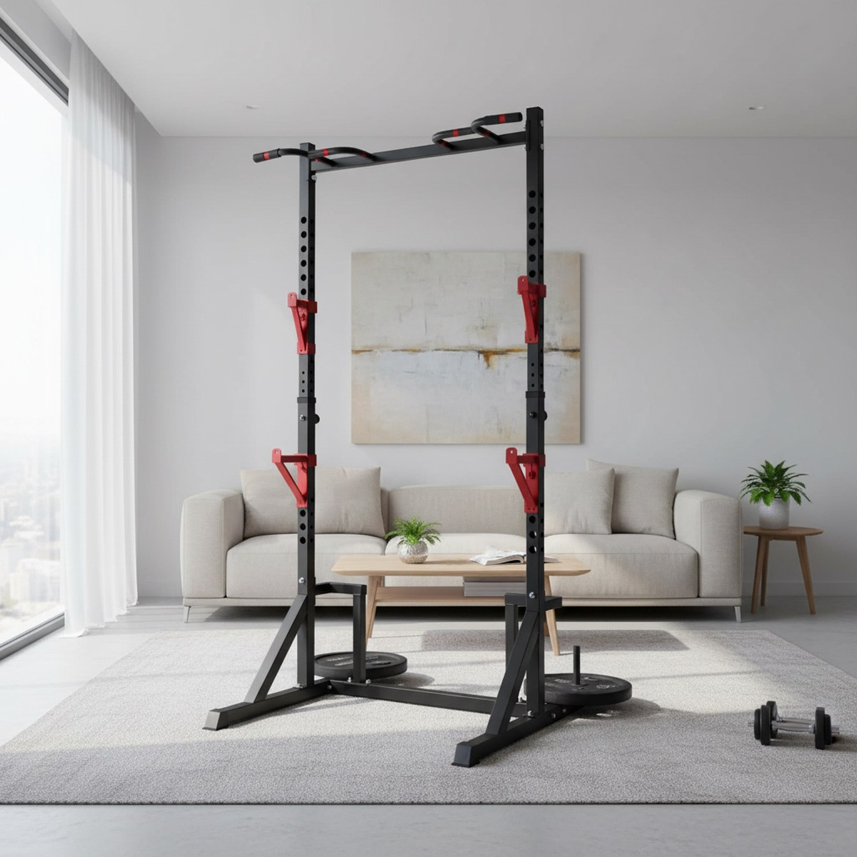 แร็คปรับระดับได้พร้อมบาร์ดึงข้ - Home Gym Equipments บทวิจารณ์และราคา