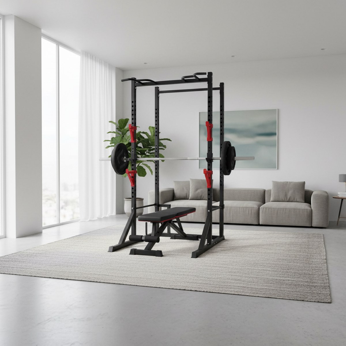 แร็คปรับระดับได้พร้อมบาร์ดึงข้ - Home Gym Equipments บทวิจารณ์และราคา