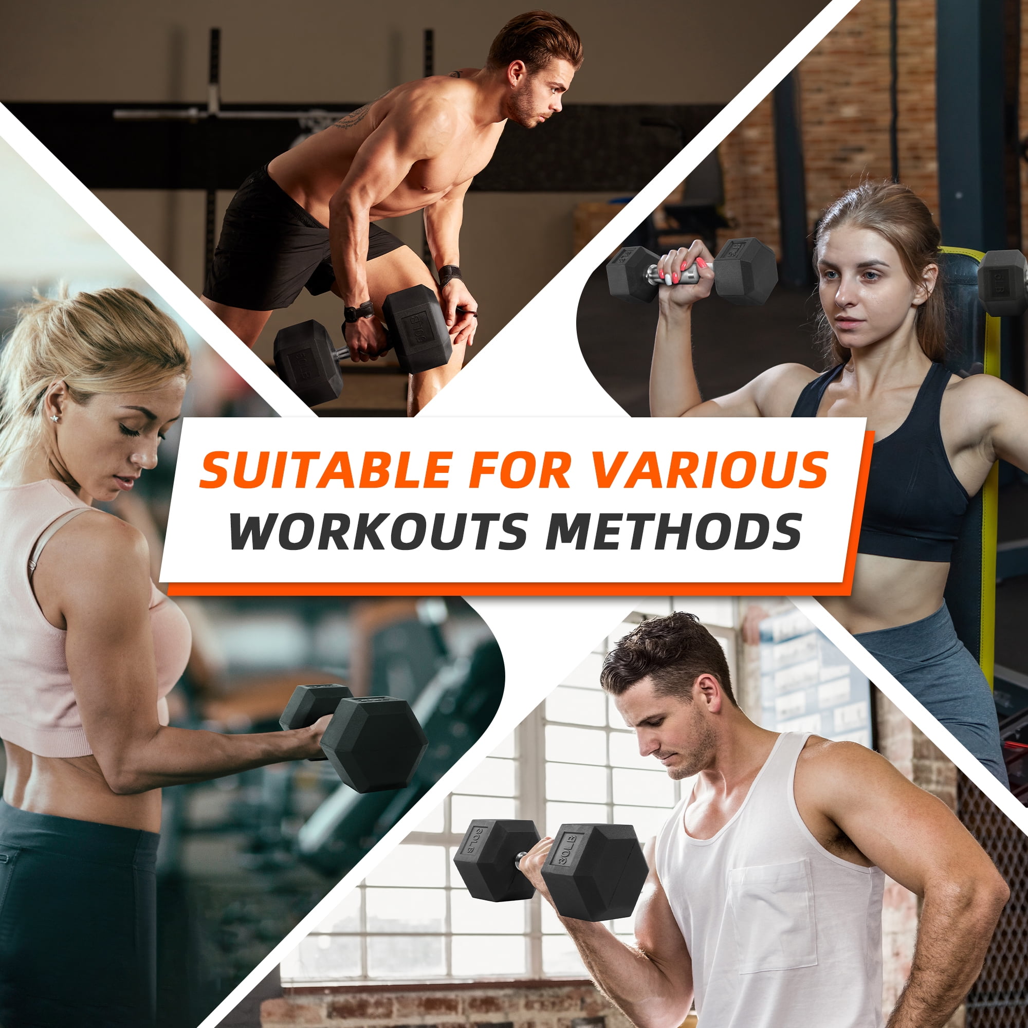 ดัมเบลหุ้มยางรูปหกเหลี่ยม 10 ถ - Home Gym Simple บทวิจารณ์และราคา