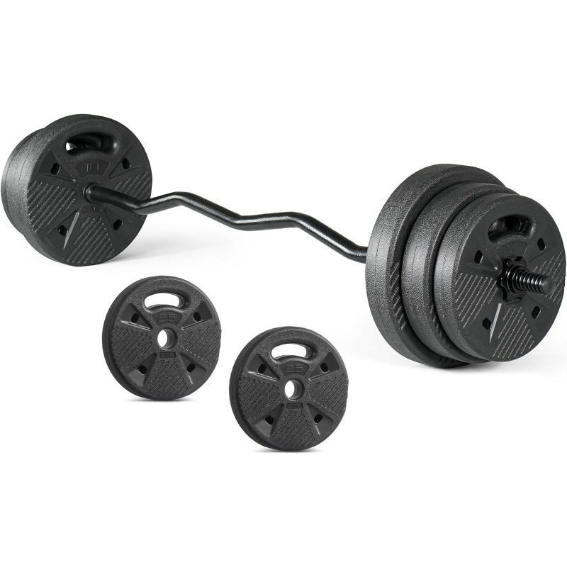 ชุดบาร์เบล EZ Curl Bar พร้อมน้ - Barbell Curl Bar บทวิจารณ์และราคา