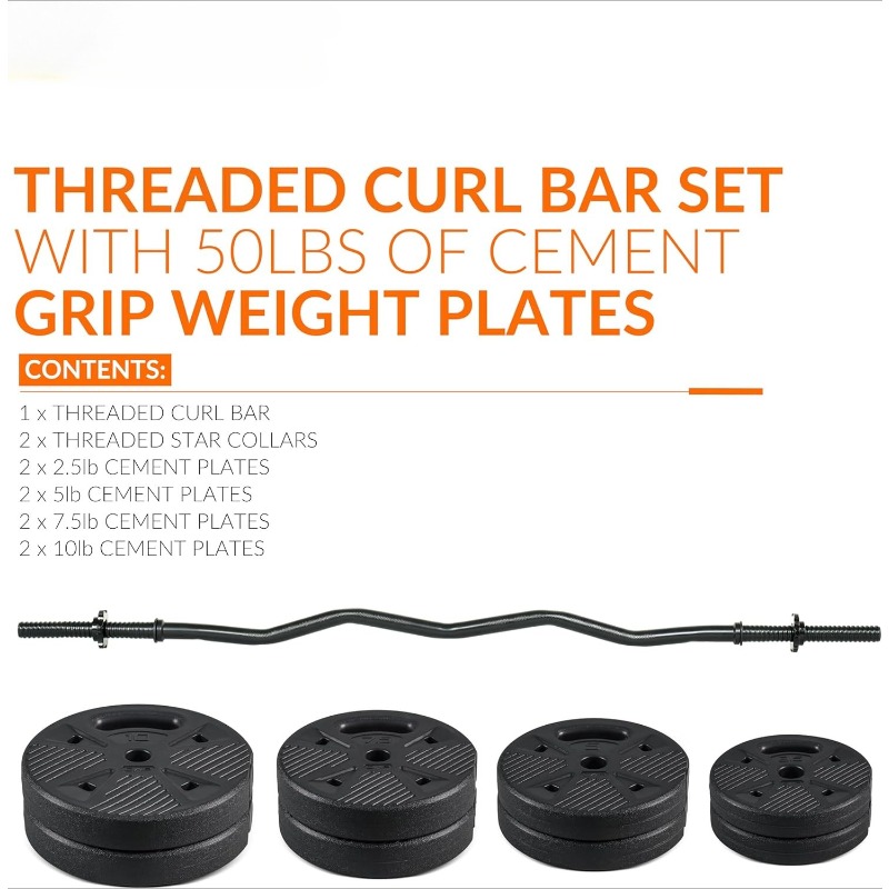 ชุดบาร์เบล EZ Curl Bar พร้อมน้ - Barbell Curl Bar บทวิจารณ์และราคา