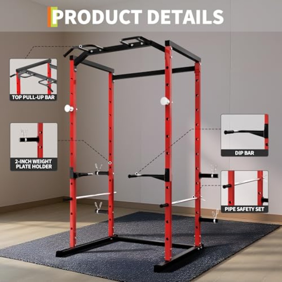 กรงยกน้ำหนักแบบ Heavy-Duty พร้ - Squat Rack Power บทวิจารณ์และราคา