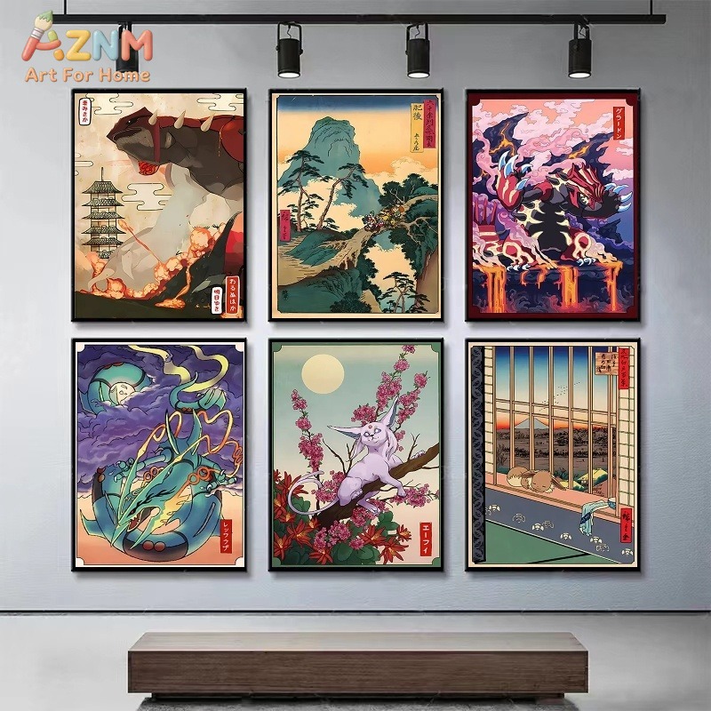 AZNM สไตล์อุคิโยะ-เอ โปเกมอน ก - Home Gym Decor บทวิจารณ์และราคา