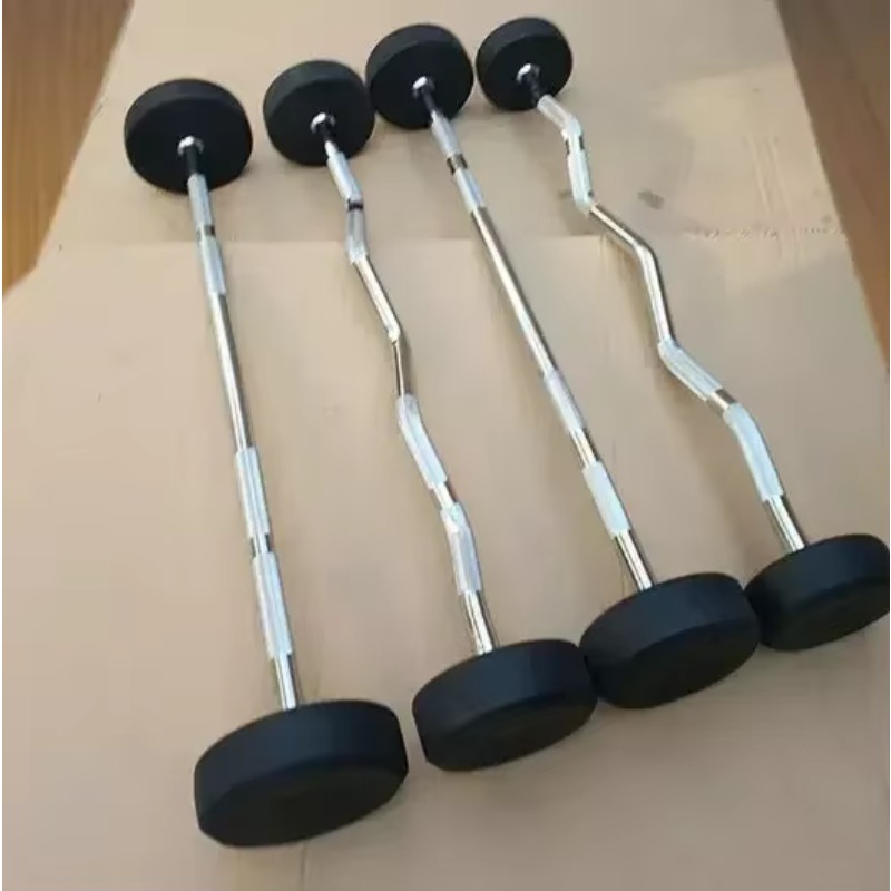 ชุดบาร์เบลแบบเคลือบยางทรงกลมพร - Barbell Curl Bar บทวิจารณ์และราคา