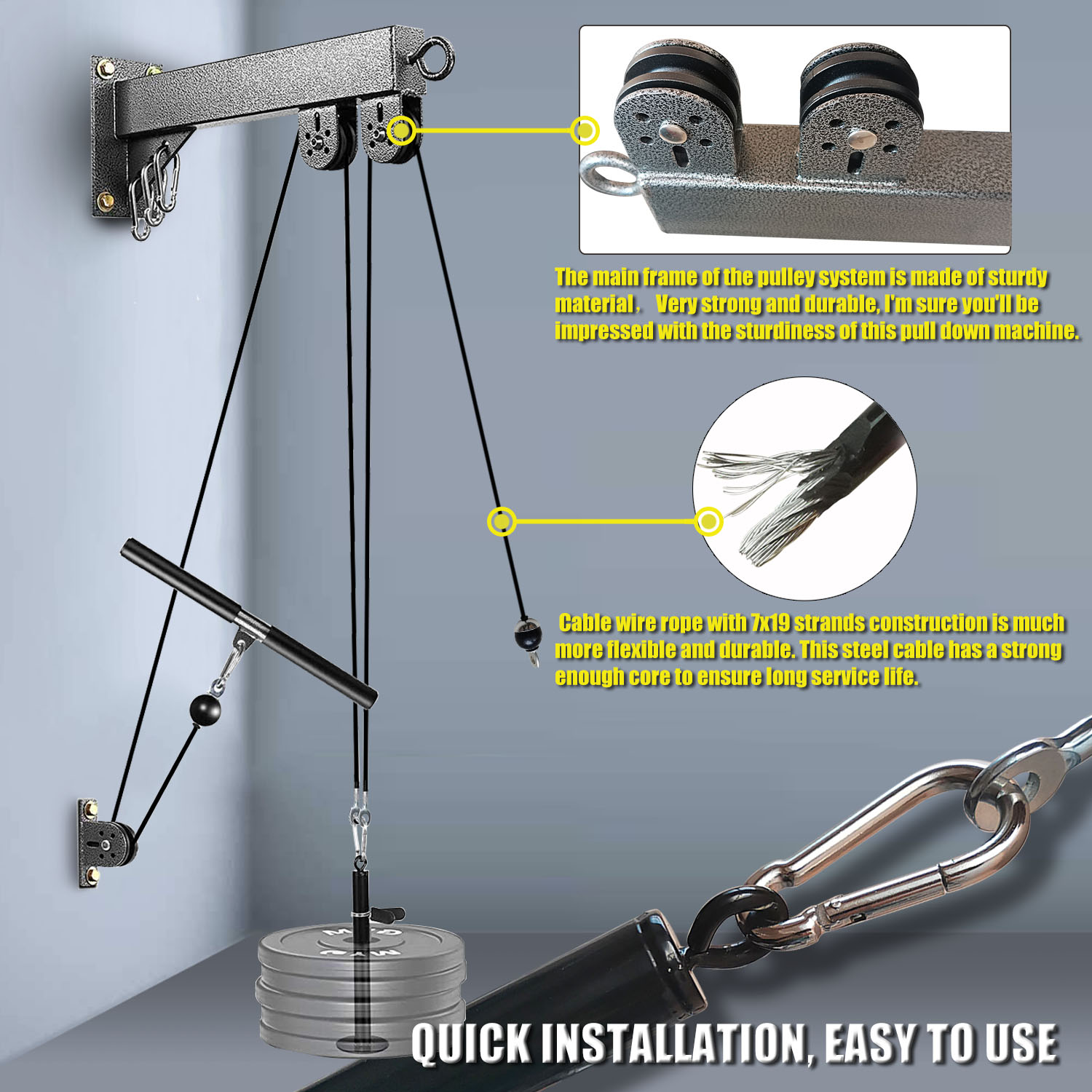 ระบบรอกติดผนังสําหรับออกกําลัง - Pulley Home Gym บทวิจารณ์และราคา