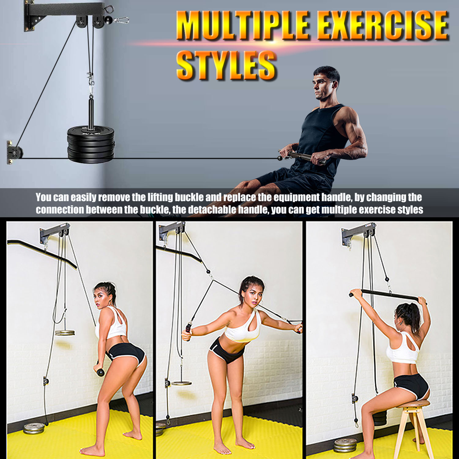 ระบบรอกติดผนังสําหรับออกกําลัง - Pulley Home Gym บทวิจารณ์และราคา