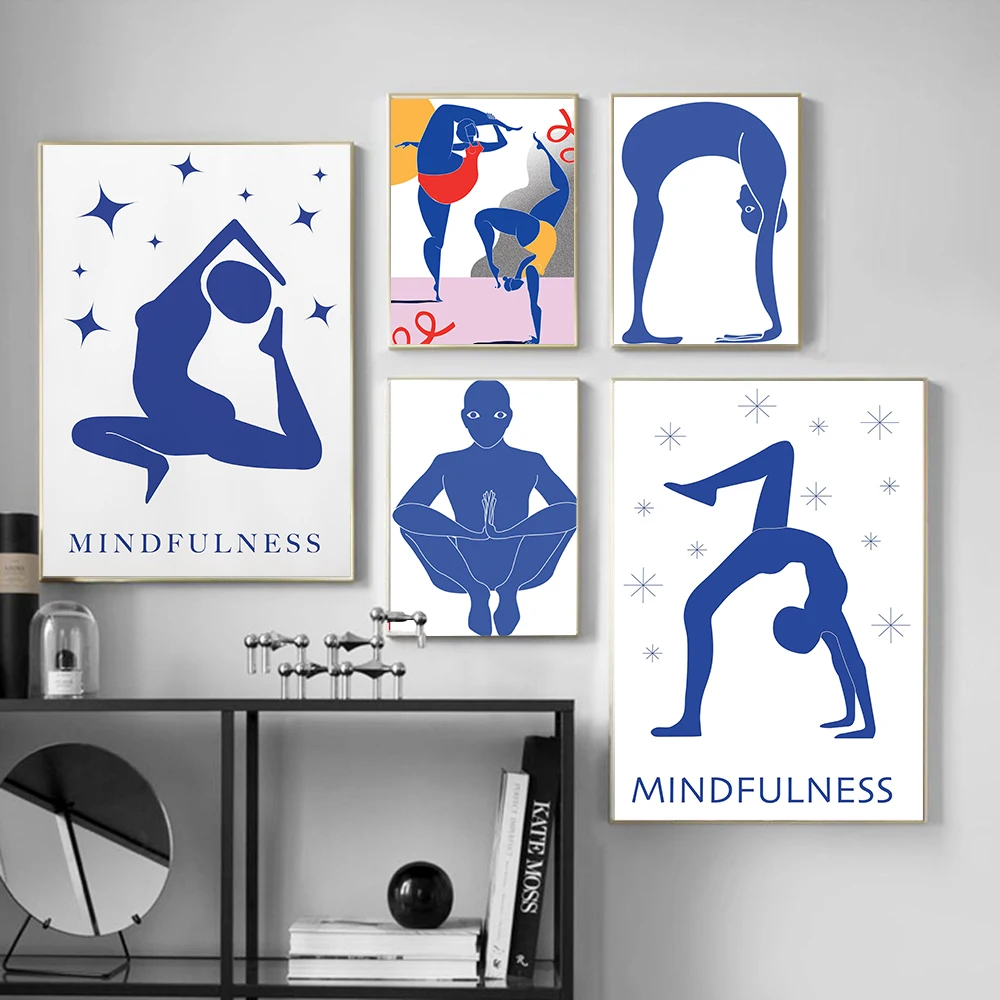 โปสเตอร์ภาพวาดนามธรรมท่าโยคะสำ - Home Gym Room บทวิจารณ์และราคา